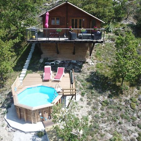 Chalet Sur Pilotis Avec Piscine Privee Luceram Exterior photo